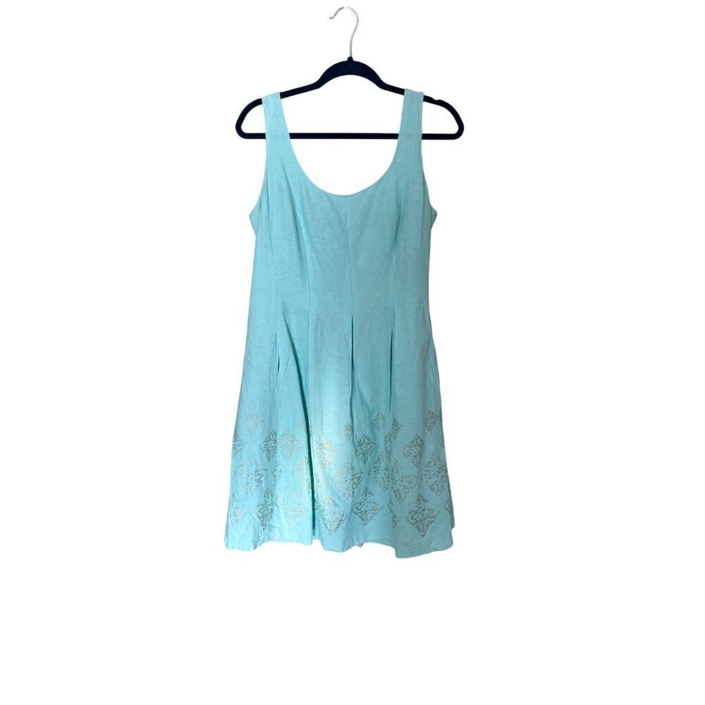 Nine West  Sleeveless A-Line Dress Sz 12  Diamond Pattern Vacation‎ Lagom Resort